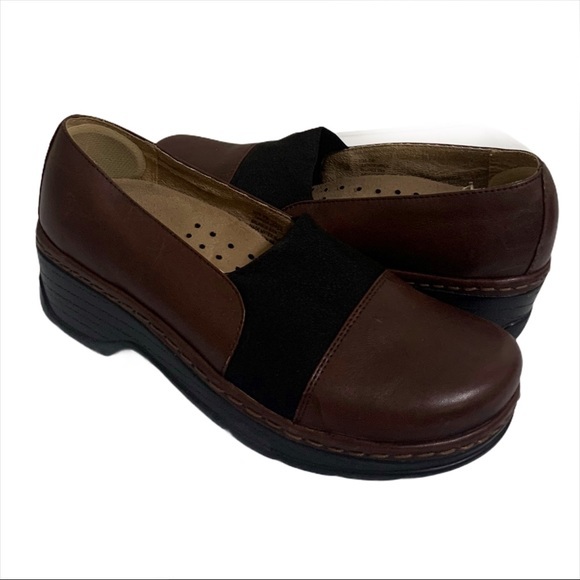 KLOGS Womens Clog 8 wide brown black stretchy - Picture 1 of 8